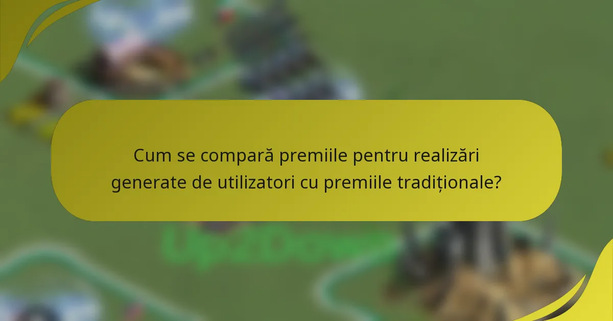 Cum se compară premiile pentru realizări generate de utilizatori cu premiile tradiționale?
